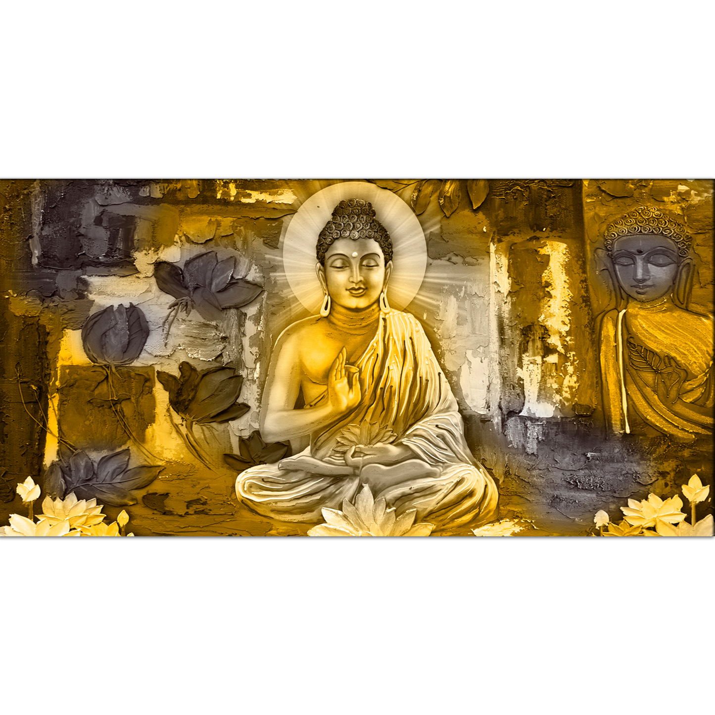 Buddha meditation under a tree Canvas Print Wall Painting