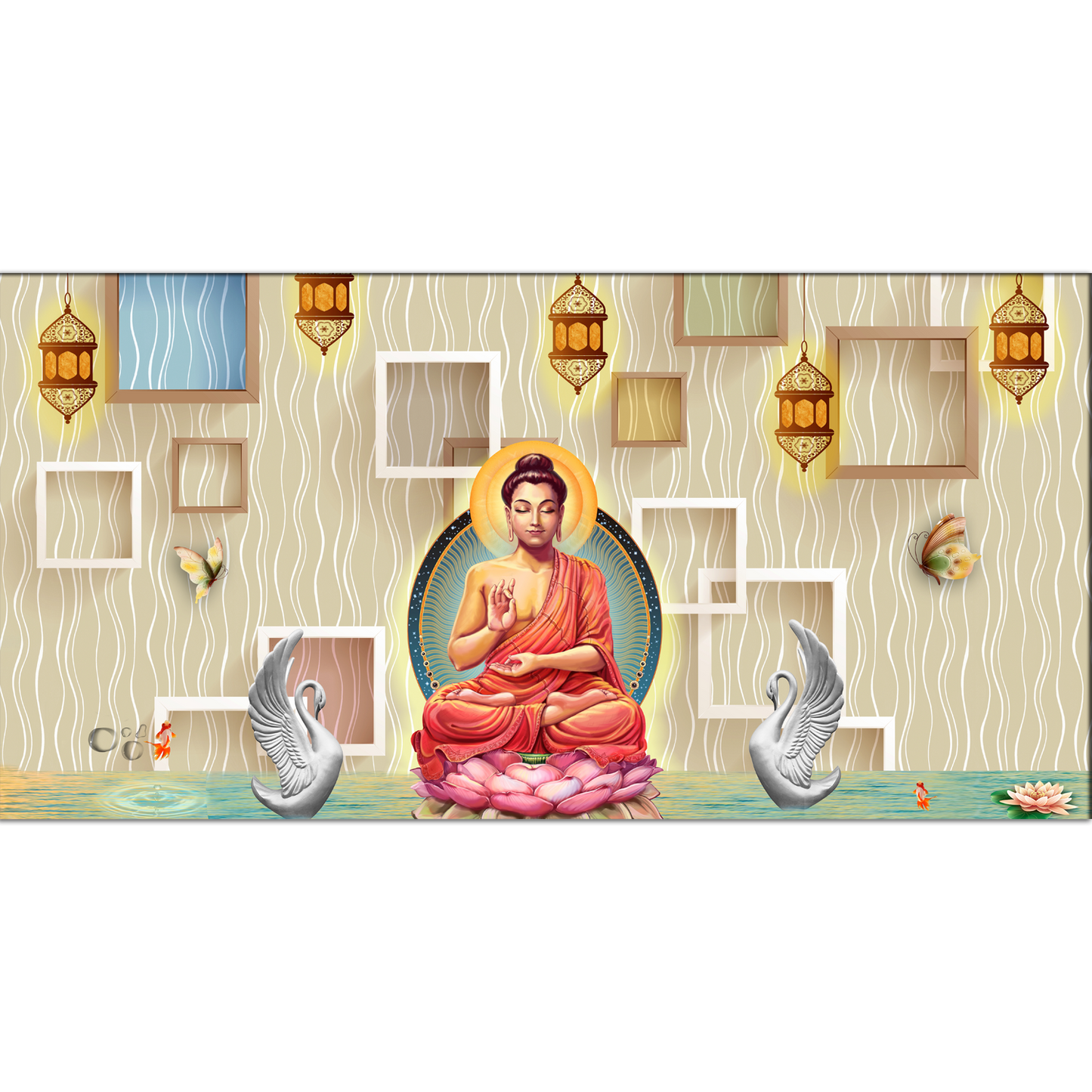 Sitting Buddha Premium Quality Wallpaper