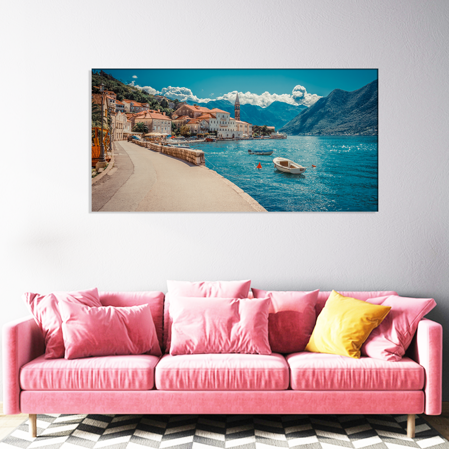 Mountains & River Canvas Print Wall Painting