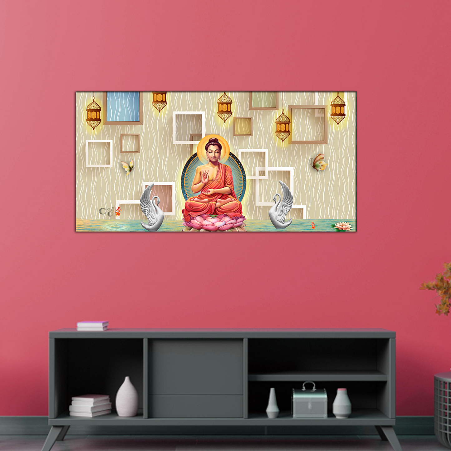 Sitting Buddha Premium Quality Wallpaper