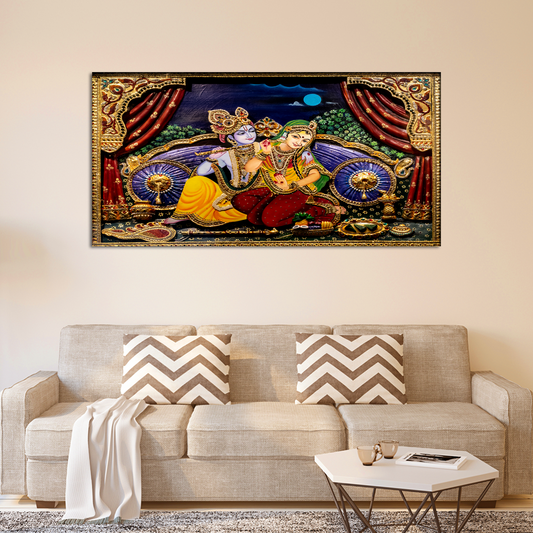 Love of Lord Radha Krishna Religious Canvas Wall Painting