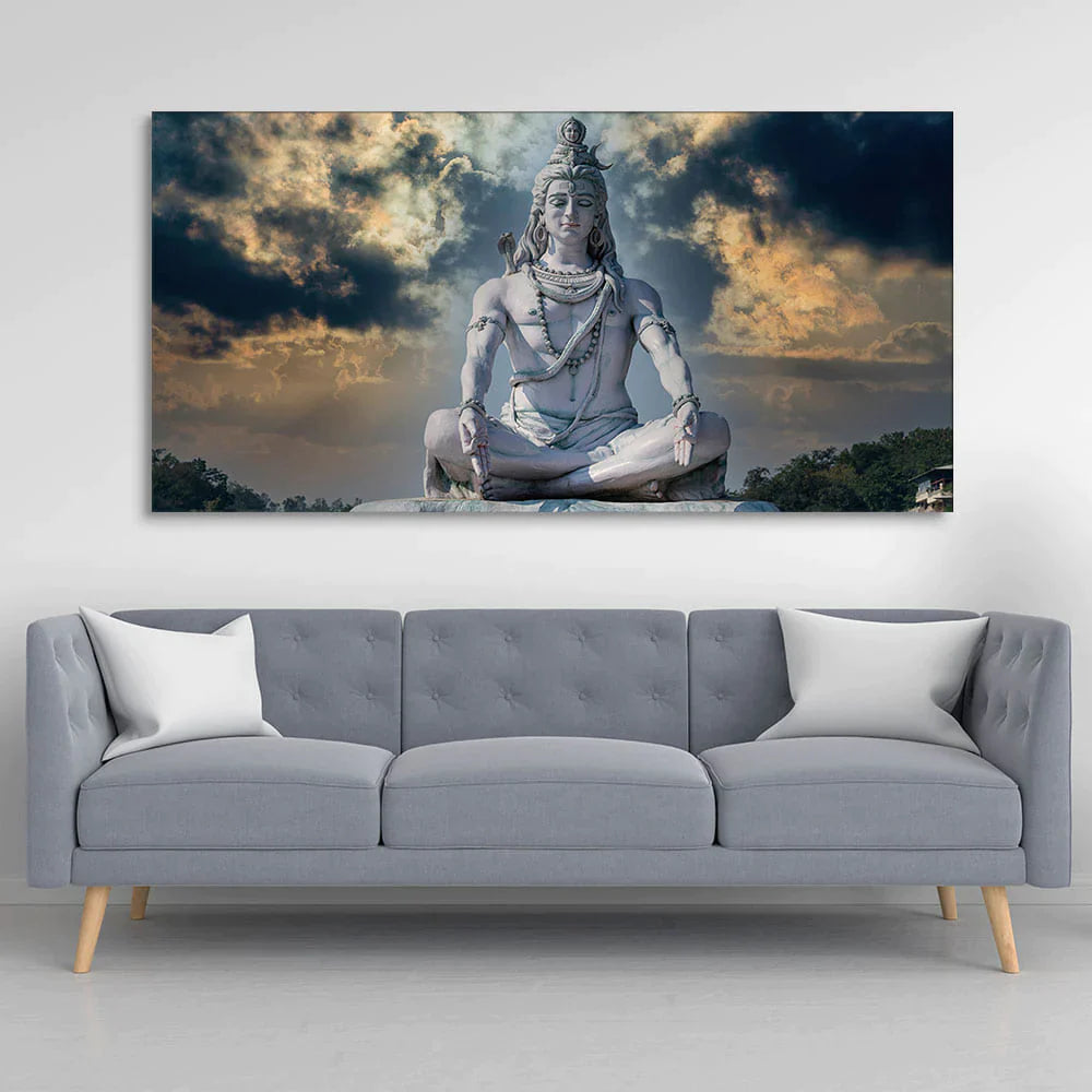 Adiyogi Shiva Meditating Canvas Print Wall Painting